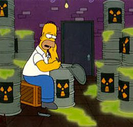 Click on image to see full-sized version Homer dealing wih nuclear waste - "hmmm, shall we dump it in the Baltic Sea or West Africa?"
