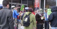 Click on image to see full-sized version Picket at Budimex which will build the road