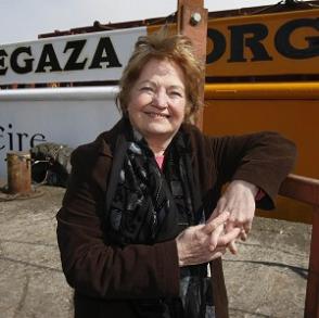 Click on image to see full-sized version Mairead Maguire before embarking on her journey with the MV Rachel Corrie