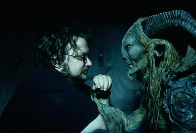 Click on image to see full-sized version Del Toro with his creation "Pan"