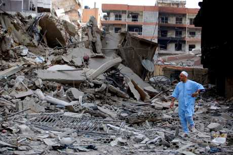 Man with wreckage