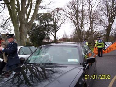 Kenny's car makes a quick escape