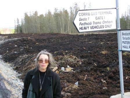 Click on image to see full-sized version Maura Harrington at the Ballinaboy Refinery site
