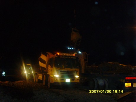 Click on image to see full-sized version CEMENT BEING UNLOADED AT 6.15PM WORK SHOULD STOP AT 6PM