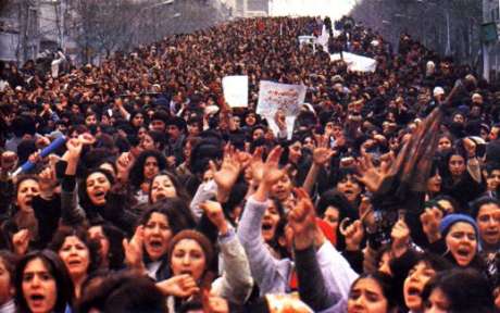 Click on image to see full-sized version International Women's day demonstrators Tehran, March 8, 1979