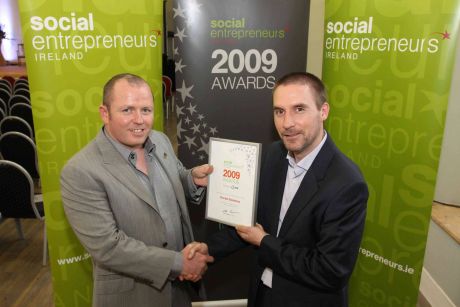 Click on image to see full-sized version Declan Sweeney, ReConnect Autism, receives Social Entrepreneurs Ireland award from Sean Coughlan, Chief Executive of Social Entrepreneurs Ireland