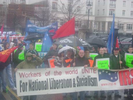 Click on image to see full-sized version IRSP at the ICTU Demo in Belfast 23 October 2010