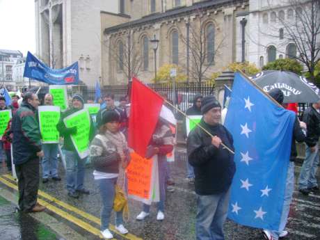 Click on image to see full-sized version IRSP at the ICTU Demo in Belfast 23 October 2010