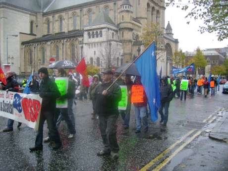 Click on image to see full-sized version IRSP at the ICTU Demo in Belfast 23 October 2010