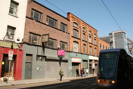 The front of the building